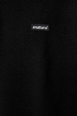 TRENDYOL MAN Siyah Erkek Oversize/Genis Kesim Etiketli Dokulu Pamuklu Polo Yaka Sweatshirt TMNAW24SW00224 - Trendyolmilla фото 17