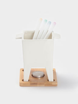 Набор для фондю BellaTenero, 620 мл, 4 шпажки, фарфор, белый  фото 3