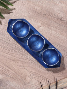 Менажница Аква (набор 3 шт) 9х9х5 см, на подносе, алюминий - Simaland фото 2