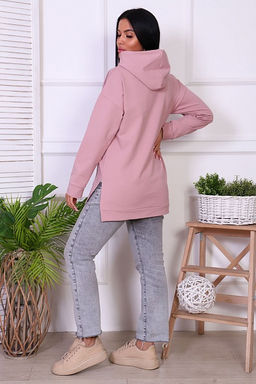 Толстовка с капюшоном, футер с лайкрой, сухая роза (844-2) - Плиона фото 5