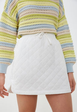 Стеганая белая юбка сп - Incity фото 4