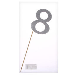 Цена за 6 шт. Топпер в торт 8, цвет серебро - Страна карнавалия фото 3