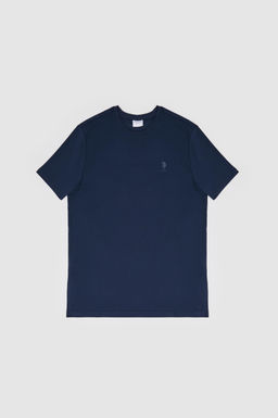 Erkek Regular Fit Bisiklet Yaka Lacivert Basic Ti__rt