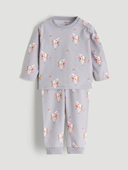 Tav?an Bask?l? K?z Bebek Sweatshirt ve E?ofman Alt?