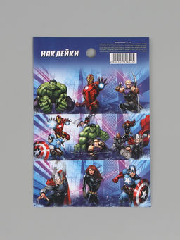 Цена за 10 шт. Наклейки бумажные «Супергерои», c раскраской на обороте, 11 × 15.5 см