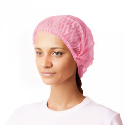 Шапочка медицинская одноразовая, по типу "Шарлотта" 48рр, максимальный д30см, универсальный размер, нетканный дышащий материал - SMS, 10мкм, мягкая резинка по всему диаметру, водонепроницаемая, розовый, в упаковке 100шт, ТУ 13.95.10-003-64015714-2018