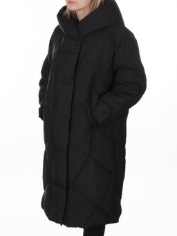 8870 BLACK Пальто зимнее женское оверсайз (200 гр. холлофайбер)