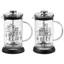 Чайник/кофейник (кофе-пресс) MOMENTO 600 мл из боросиликат. стекла с надписью на корпусе арт.007289 - Mallony фото 2