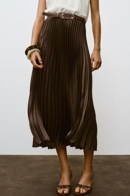 PLEATED COMBINED MIDI DRESS - Zara фото 3