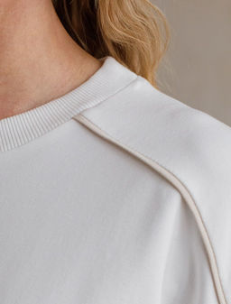 Свитшот с лампасами и разрезами из эластичного футера двухнитки без начеса