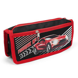 Пенал школьный, текстиль, 2 отделения, 8×21×4 см«Гонщик»