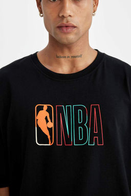 DeFactoFit Футболка Oversize с круглым вырезом и короткими рукавами NBA Wordmark  фото 9