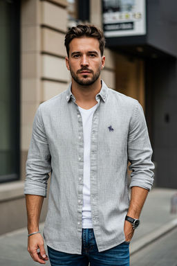 Haki Regular Fit Nak?s Detayl? Smart Gomlek TMNAW25GO00036