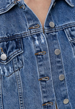 Джинсовый укороченный жакет - Incity фото 11