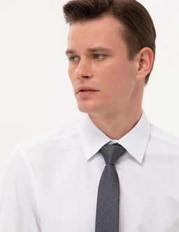 Beyaz Slim Fit Uzun Kollu Basic G_mlek