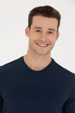 U. S. Polo Assn / Мужской темно-синий базовый свитшот - U.s. polo assn фото 9
