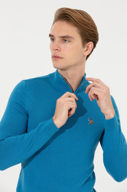 Мужской кобальтовый трикотажный свитер - U.s. polo assn фото 13
