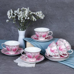 Чайный набор 12 предметов 250 мл на ножке / RS/12-FY22002 Grey /уп 8/ - Галеонтрейд фото 2