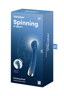 Вибратор для точки G с ротацией Satisfyer Spinning G-Spot 1, силикон, синий, 16,8 см