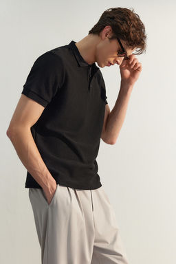 TRENDYOL MAN Beyaz Regular/Normal Kesim K?sa Kol Dokulu Dugmeli Polo Yaka T-shirt TMNSS23PO00018 - Trendyolmilla фото 2