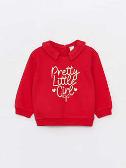 Polo Yaka Uzun Kollu K?z Bebek Sweatshirt