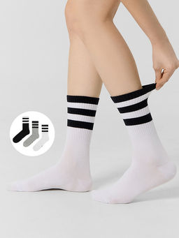 Носки женские высокие в наборе, 3 пары