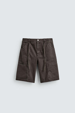 BERMUDA BAGGY FIT CINTUR?N / Marr?n