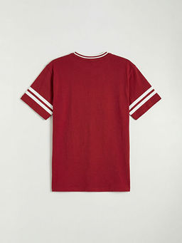 Bisiklet Yaka Bask?l? K?z ?ocuk Ti??rt