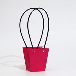 Цена за 10 шт. Сумка для цветов фуксия влагостойкая, 12x12-8 x 8-12.5 см - UPAK LAND фото 2