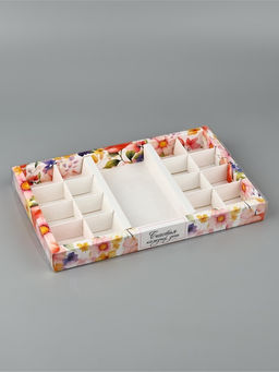 Цена за 5 шт. Коробка под 16 конфет и шоколад, кондитерская упаковка Счастья 28.5?18.5?3 см