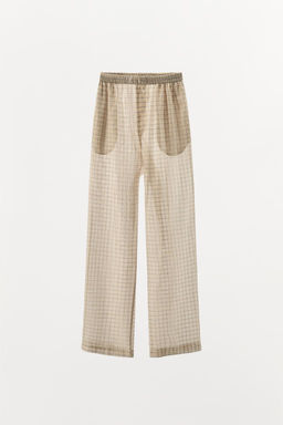 CHECK PYJAMA TROUSERS - Zara фото 3