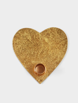 Подсвечник на 1 свечу в форме сердца Love is, 12.5?12.5?3 см, золотой