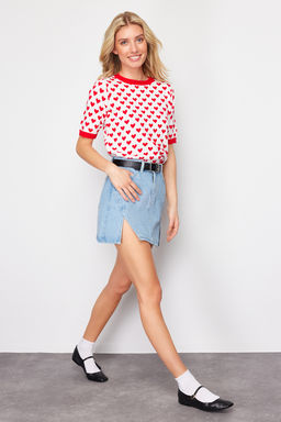 TRENDYOLMILLA Limited Edition Mavi More Sustainable Y?rtmacl? Mini Denim Etek TWOSS23ET00347  фото 18