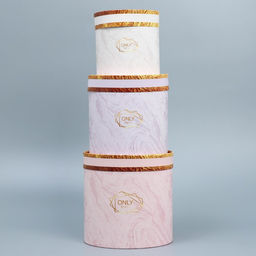 Набор шляпных коробок 3 в 1 Мрамор, 13 х 13 - 18 х 18 см - Дарите счастье фото 3