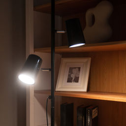 ULM-T600 2х6W/4500K/DIM BLACK Торшер напольный светодиодный, 2х6W. Сенсорный выключатель. Диммер. Черный. ТМ Uniel