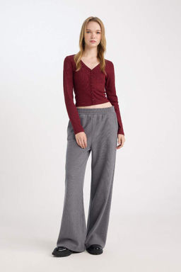 Широкие брюки с широкими карманами и длинными спортивными штанами на шнуровке - Defacto фото 2