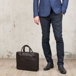 Кожаная деловая сумка для ноутбука Carter Black - Lakestone фото 19