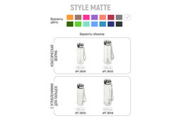 Бутылка для воды 1000 мл 7,8*7,8*28,5 см "Style Matte" с углублениями д/пальцев белая