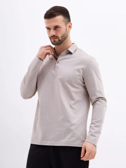 Джемпер мужской с воротником поло GREG G155-TD1246-LT0414-2 (бежевый)  фото 4