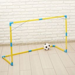 Ворота футбольные «Весёлый футбол» с сеткой, с мячом
