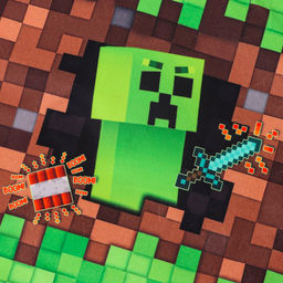 Сумка детская «Пиксели», 35×30 см, зелёная