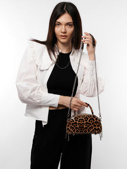 LACCOMA сумка НИM266-леопард натуральная кожа хлопок  фото 3