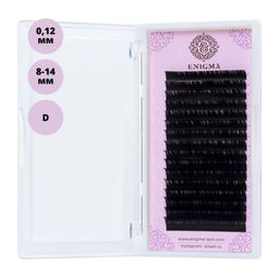 Enigma Ресницы на ленте Микс 16 линий 8-14 мм, D, 0,12 мм, черный фото 4