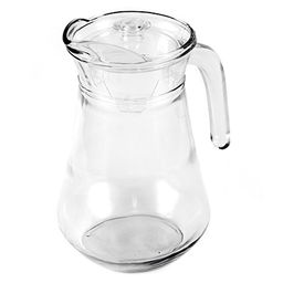 Кувшин стеклянный "Гладь" 1,5л, д11,5см, h20см, прозрачная пластмассовая крышка (д/горла 9см; д/основания 8,8см) (Китай)