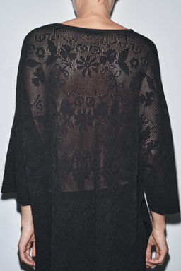 OVERSIZED FLORAL TEXTURED KNIT TOP - Zara фото 3