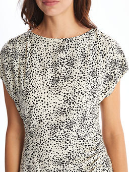 Bisiklet Yaka Desenli Elbise