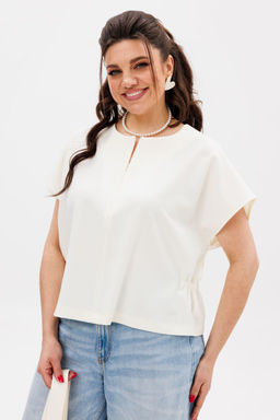 Блуза ANELLI 1363 птица белая  фото 2