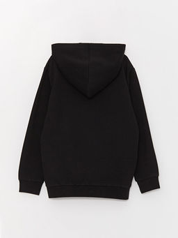 Kap??onlu Basic Uzun Kollu Erkek ?ocuk Fermuarl? Sweatshirt