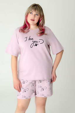 Арт. 9172 Пижама с шортами 52-58 (4 шт) Цвет:пудра