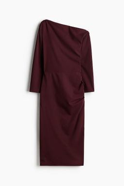 Vestido drapeado de un hombro - H&m фото 8